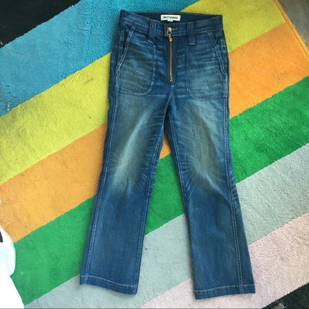 Madewell rivet & thread extra high kick Cali Demi